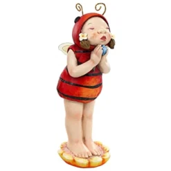 Design Toscano Sarah The Lady Bug Fairy Garden Helper Statue