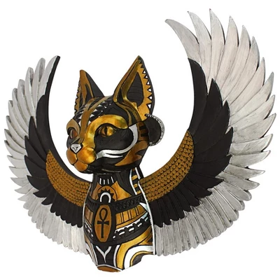 Design Toscano Goddess Bastet, Winged Protector Of The People Cat Wall Sculpture 2 Design Toscano Goddess Bastet, Winged Protector Of The People Cat Wall Sculpture - Image 2