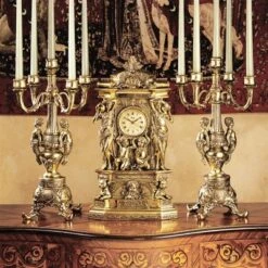 Design Toscano Chateau Chambord Clock And Candelabra Ensemble