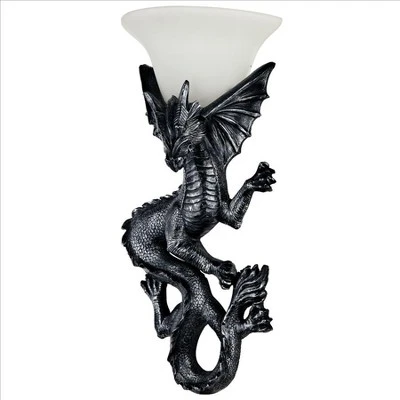 Design Toscano Heraldic Dragon Of Ravenscraig Castle Illuminated Wall Sculptures: Set Of Two - Image 2