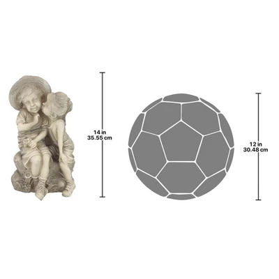 Design Toscano Kissing Kids Boy And Girl Statue - Image 6