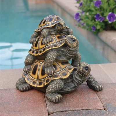 Design Toscano Three's A Crowd Stacked Turtle Statue
