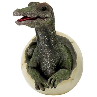 Design Toscano Prehistoric Spinosaurus Dinosaur Egg Hatchling Garden Statue - Image 2