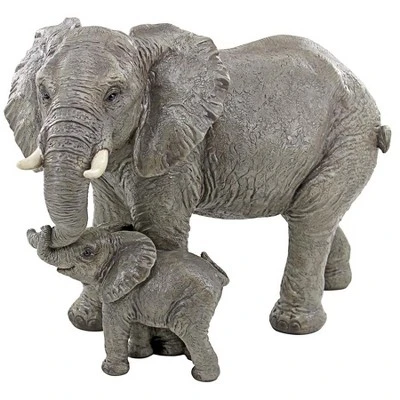 Design Toscano Herd Mentality Mother And Calf Elephant Statue