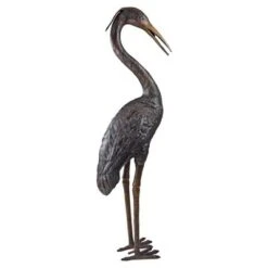 Design Toscano Medium Heron Head Low Cast Bronze Garden Statue