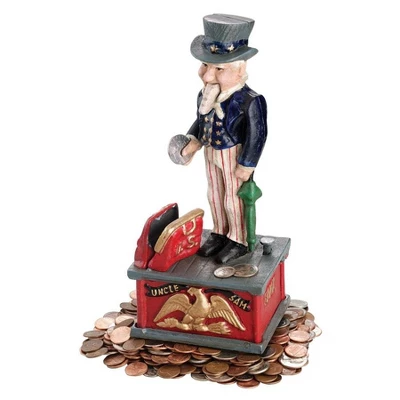 Design Toscano Uncle Sam Cast Iron Mechanical Bank - Image 3