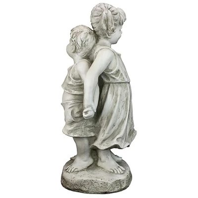 Design Toscano Back To Back Brother And Sister Garden Children Statue - Image 4
