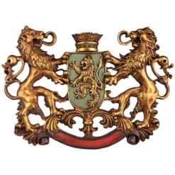 Design Toscano Heraldic Royal Lions Coat Of Arms Wall Sculpture