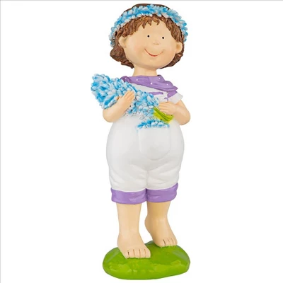 Design Toscano Bluebonnet Twins Springtime Child Garden Statue: Juliette Girl - Image 2