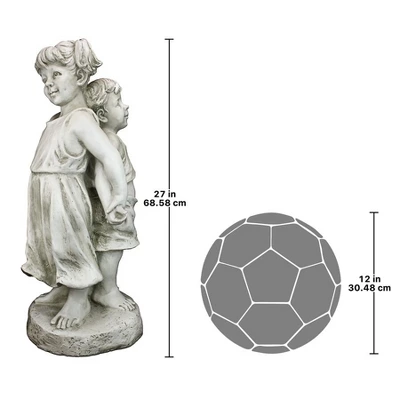 Design Toscano Back To Back Brother And Sister Garden Children Statue - Image 6