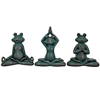 Design Toscano Relax, Renew And Ribbit Zen Garden Frog Statues
