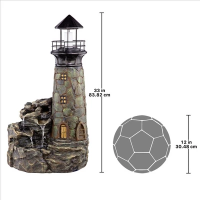 Design Toscano Seaside Lighthouse LED Illuminated Cascading Garden Fountain - Image 7