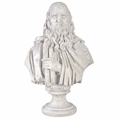 Design Toscano Leonardo Da Vinci Grand-Scale Sculptural Bust 1 Design Toscano Leonardo Da Vinci Grand-Scale Sculptural Bust