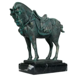 Design Toscano Ancient Tang Horse Iron Statue - Green