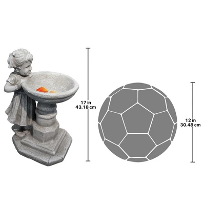 Design Toscano Georgina's Garden Gaze Child At Birdbath Statue 2 Design Toscano Georgina's Garden Gaze Child At Birdbath Statue - Image 2