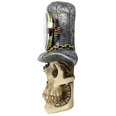 Design Toscano Steampunk Mad Hatter Skull Sculptural Wall Clock - Image 7
