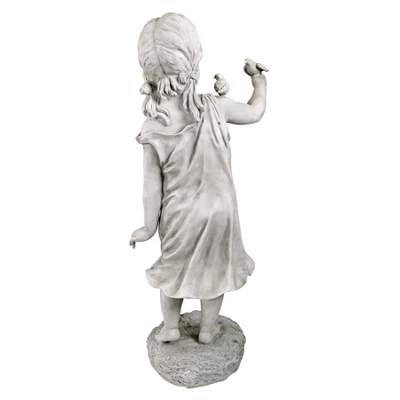 Design Toscano Mary Frances And Her Feathered Friends Garden Girl Statue - Image 3