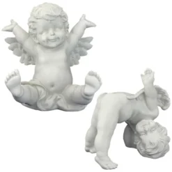 Design Toscano Topsy And Turvey The Cherub Twins Statues: Set Of Two