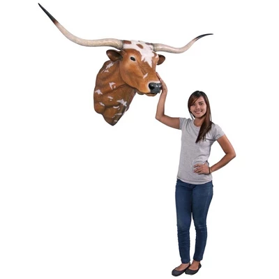 Design Toscano Texas Longhorn Bull Sculptural Wall Trophy - Multicolored - Image 3