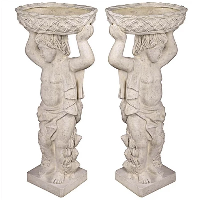 Design Toscano Young Bacchus With Basket Planters Garden Statues: Set Of Two - Image 7