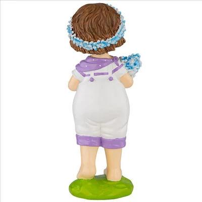 Design Toscano Bluebonnet Twins Springtime Child Garden Statue: Juliette Girl - Image 4