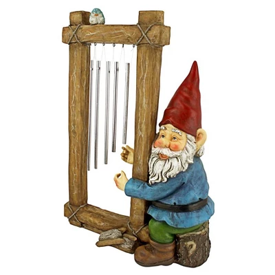 Design Toscano Ringing His Chimes Garden Gnome Statue - Multicolored - Image 2