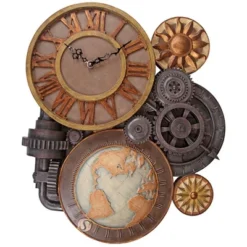 Design Toscano Gears Of Time Sculptural Wall Clock: Large