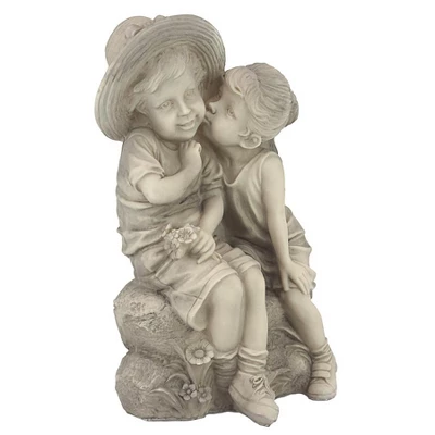 Design Toscano Kissing Kids Boy And Girl Statue - Image 2