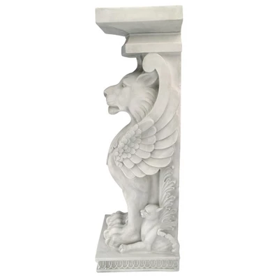Design Toscano Trapezophoron Sculptural Winged Lion Pedestal: Set Of Two - Image 3
