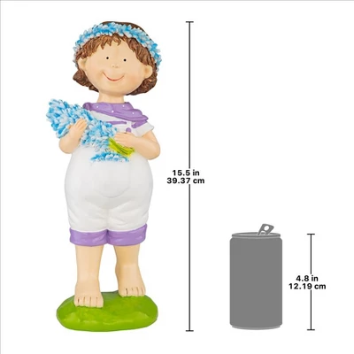 Design Toscano Bluebonnet Twins Springtime Child Garden Statue: Juliette Girl - Image 7