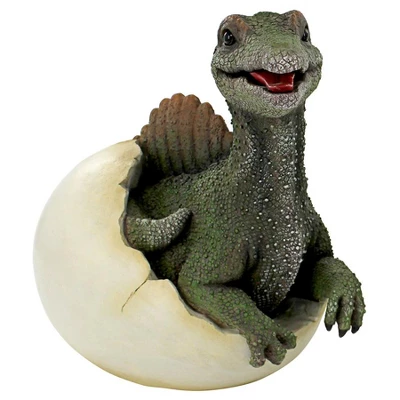 Design Toscano Prehistoric Spinosaurus Dinosaur Egg Hatchling Garden Statue - Image 7