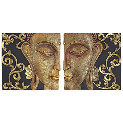 Design Toscano Mirrored Nirvana Dual Buddha Asian Inspired Wall Sculptures