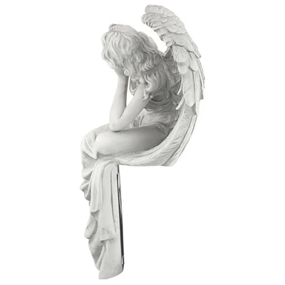 Design Toscano Resting Grace Sitting Angel Sculpture - Large, Off-White - Image 4