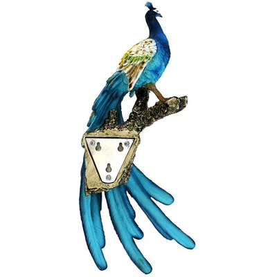 Design Toscano Fine Feathers Perching Peacock Wall Sculpture - Image 4