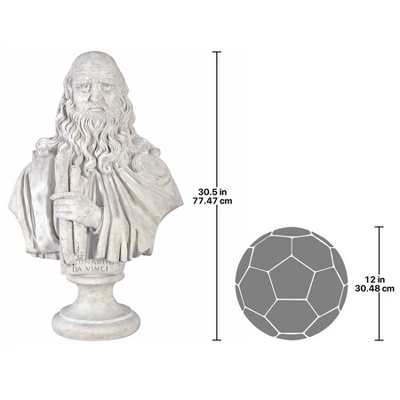 Design Toscano Leonardo Da Vinci Grand-Scale Sculptural Bust 6 Design Toscano Leonardo Da Vinci Grand-Scale Sculptural Bust - Image 6