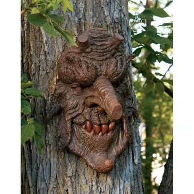 Design Toscano Poison Oak Greenman Tree Sculpture: Set Of Two
