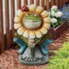 Design Toscano Flowery Frog Garden Welcome Statue - Multicolored
