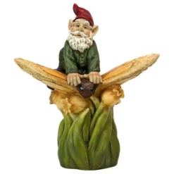 Design Toscano On A Butterfly's Back Garden Gnome Statue