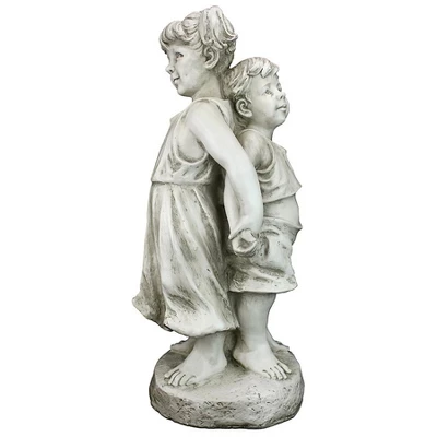 Design Toscano Back To Back Brother And Sister Garden Children Statue