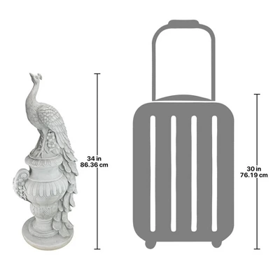 Design Toscano Staverden Castle Peacock On An Urn Garden Statue - Image 6