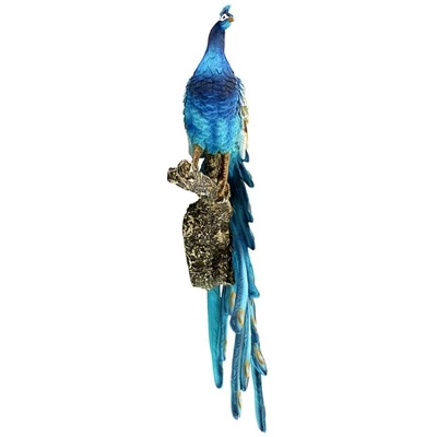 Design Toscano Fine Feathers Perching Peacock Wall Sculpture - Image 5