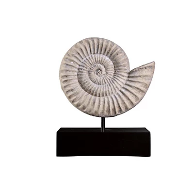 Design Toscano Ammonite Fossil Sculpture On Museum Mount - Image 4