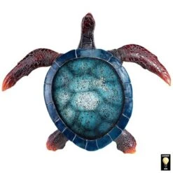 Design Toscano Blue Sea Turtle Illuminated Mosaic Glass Wall Sculpture