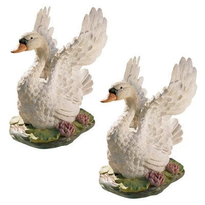 Design Toscano The Majesty Of Swan Lake Sculpture: Set Of Two