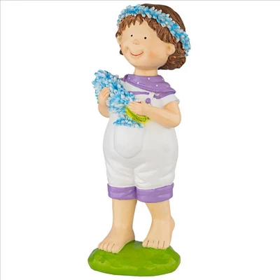Design Toscano Bluebonnet Twins Springtime Child Garden Statue: Juliette Girl - Image 6