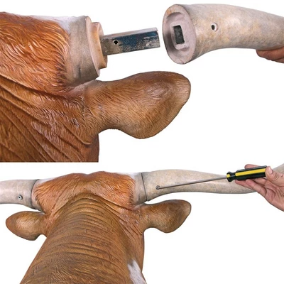 Design Toscano Texas Longhorn Bull Sculptural Wall Trophy - Multicolored - Image 5