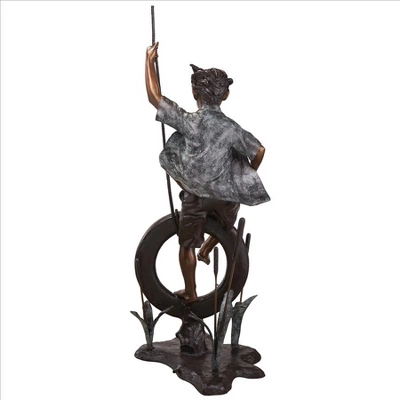 Design Toscano Swinging Tommy On His Tire Cast Bronze Garden Statue - Image 2