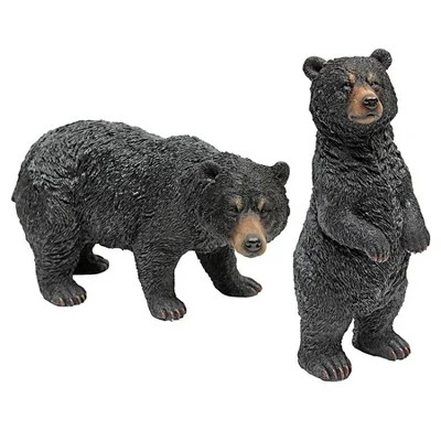 Design Toscano Walking And Standing Black Bear Statues: Set Of Two