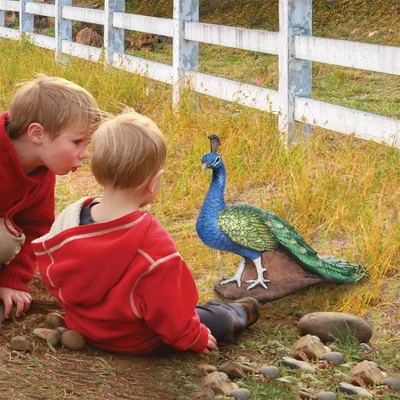 Design Toscano The Regal Peacock Garden Statue - Multicolored - Image 3