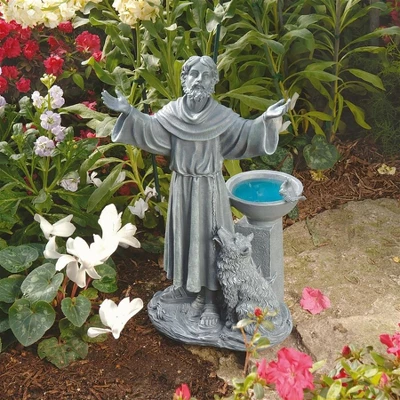 Design Toscano St. Francis's Garden Blessing Sculpture - Gray